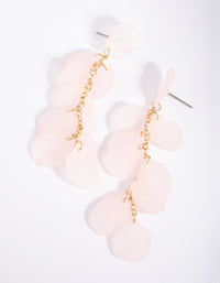 Pink Chain and Leaves Drop Earrings - link has visual effect only
