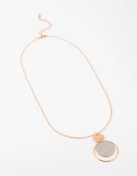 Gold Glitter Disc Necklace - link has visual effect only