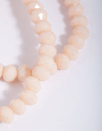 Cream Facet Bead Bracelet Set - link has visual effect only