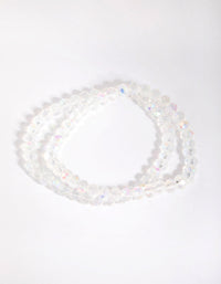 Clear Beaded Facet Bracelet Set - link has visual effect only