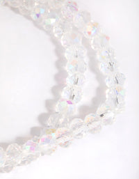 Clear Beaded Facet Bracelet Set - link has visual effect only