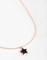 Gold Five Point Star Necklace - link has visual effect only