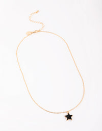 Gold Five Point Star Necklace - link has visual effect only