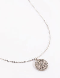 Rhodium Diamante Pendant Necklace - link has visual effect only