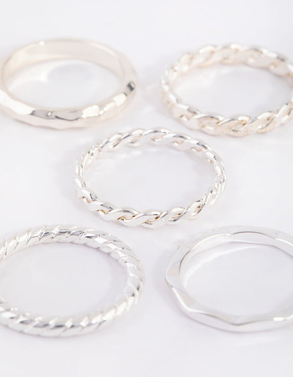 Silver Croissant Ring Pack