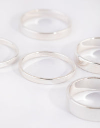 Silver Flat Band Ring Pack - link has visual effect only