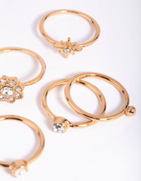 Gold Pearl and Diamante Ring Pack - link has visual effect only