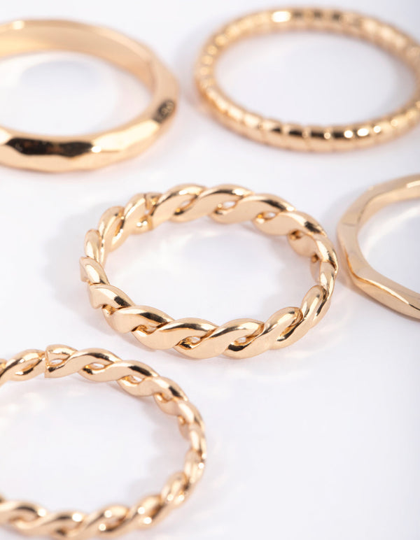 Gold Croissant Ring Pack