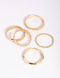 Gold Chain Link Ring Pack - link has visual effect only