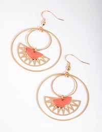Gold Zig Zag Fan Drop Earrings - link has visual effect only