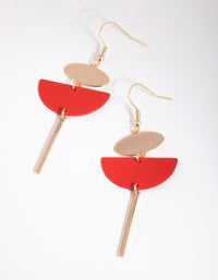 Red Oval Drop Earrings - link has visual effect only