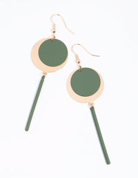 Matte Green Disc Drop Earrings - link has visual effect only