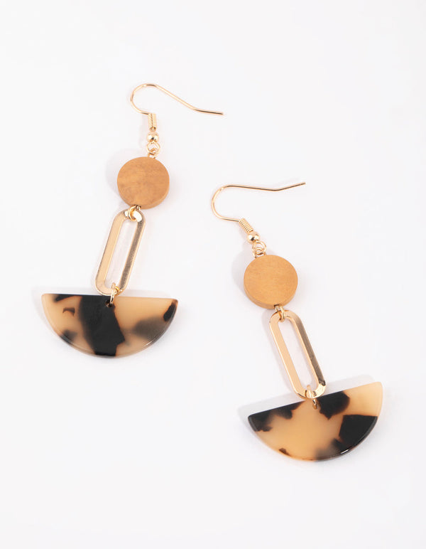 Neutral Geometric Drop Earrings
