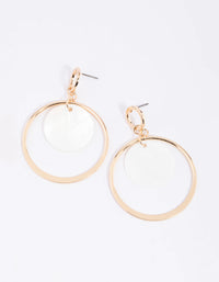 White Disc Drop Earrings - link has visual effect only