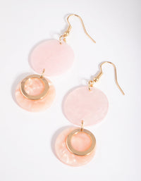 Pink Disc Drop Earrings - link has visual effect only