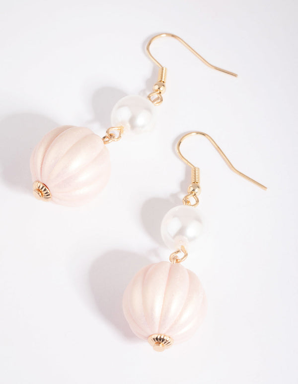 Gold Pearl Drop Earrings