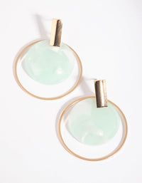 Blue Marble Disc Drop Earrings - link has visual effect only