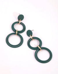 Matte Green Circular Drop Earrings - link has visual effect only