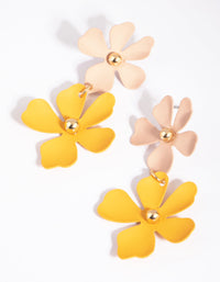 Matte Flower Statement Drop Earrings - link has visual effect only