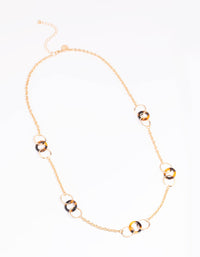 Brown Disc Long Necklace - link has visual effect only