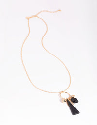 Gold and Black Charm Necklace - link has visual effect only