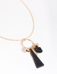 Gold and Black Charm Necklace - link has visual effect only