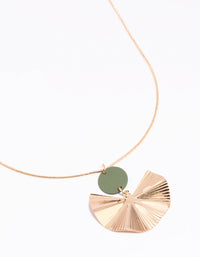 Green Fan Charm Necklace - link has visual effect only