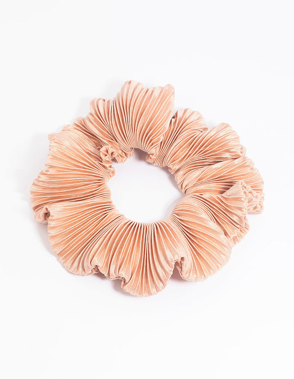Blush Pleated Scrunchie