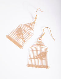Gold Birdcage Drop Earrings - link has visual effect only