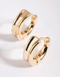 Gold Molten Huggie Hoop Earrings - link has visual effect only
