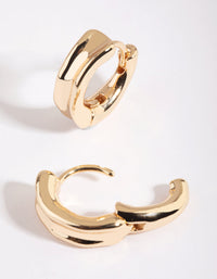Gold Molten Huggie Hoop Earrings - link has visual effect only