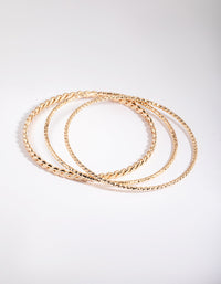 Gold Mixed Texture Bangle Pack - link has visual effect only