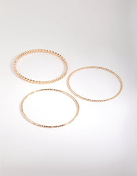 Gold Mixed Texture Bangle Pack - link has visual effect only