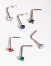Titanium Mixed Stone Nose Stud Pack - link has visual effect only