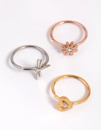 Surgical Steel Charm Nose Ring Pack - link has visual effect only