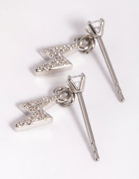 Surgical Steel Cubic Zirconia Bolt Stud Earrings - link has visual effect only