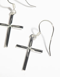 Sterling Silver Cross Drop Earrings - link has visual effect only