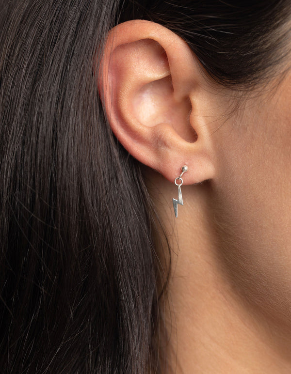 Sterling Silver Bolt Stud Earrings