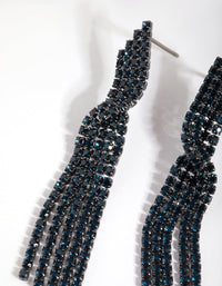 Navy Twisted Drop Earrings - link has visual effect only