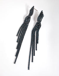 Navy Twisted Drop Earrings - link has visual effect only