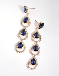 Rose Gold Navy Teardrop Earrings - link has visual effect only