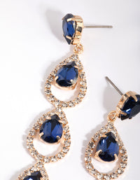 Rose Gold Navy Teardrop Earrings - link has visual effect only