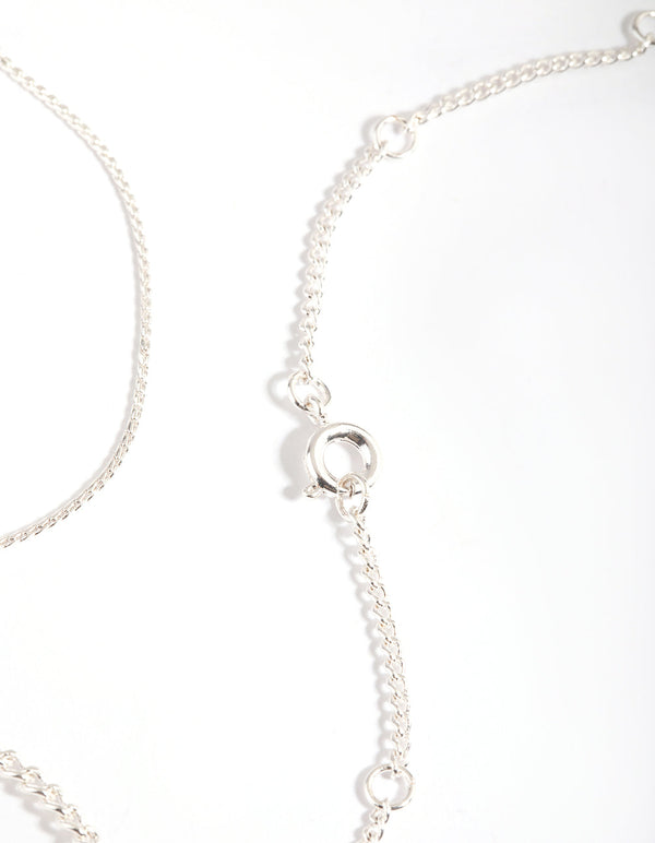 Silver Geometric Bracelet and Anklet Pack