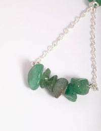 Silver Fan Drop Earrings with Green Fluorite - link has visual effect only