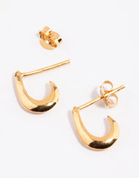 Gold Plated Sterling Silver Tapered Hoop Earrings - link has visual effect only