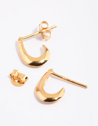 Gold Plated Sterling Silver Tapered Hoop Earrings - link has visual effect only