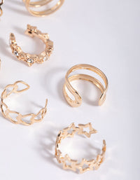Gold Star and Heart Ear Cuff Earring Pack - link has visual effect only