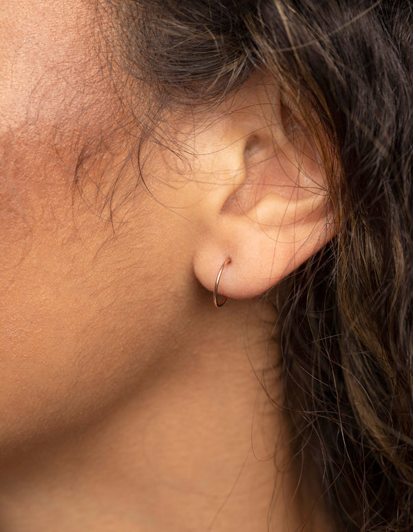 Rose Gold Plated Surgical Steel Sleeper Hoop Earrings