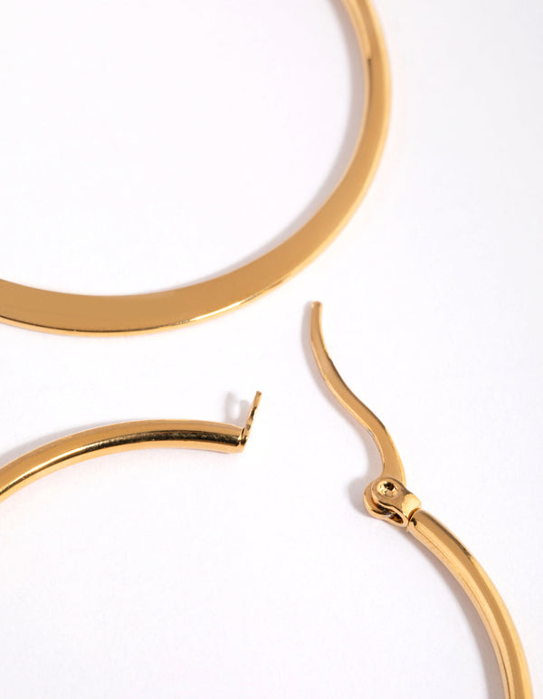 Gold Plated Surgical Steel Thin Hoop Earrings