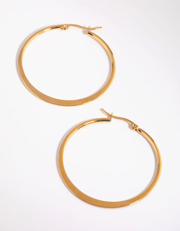 Gold Plated Surgical Steel Thin Hoop Earrings